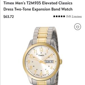 Timex Men’s T2M935 Elevated Classics Dress Two-Tone Expansion Band Watch